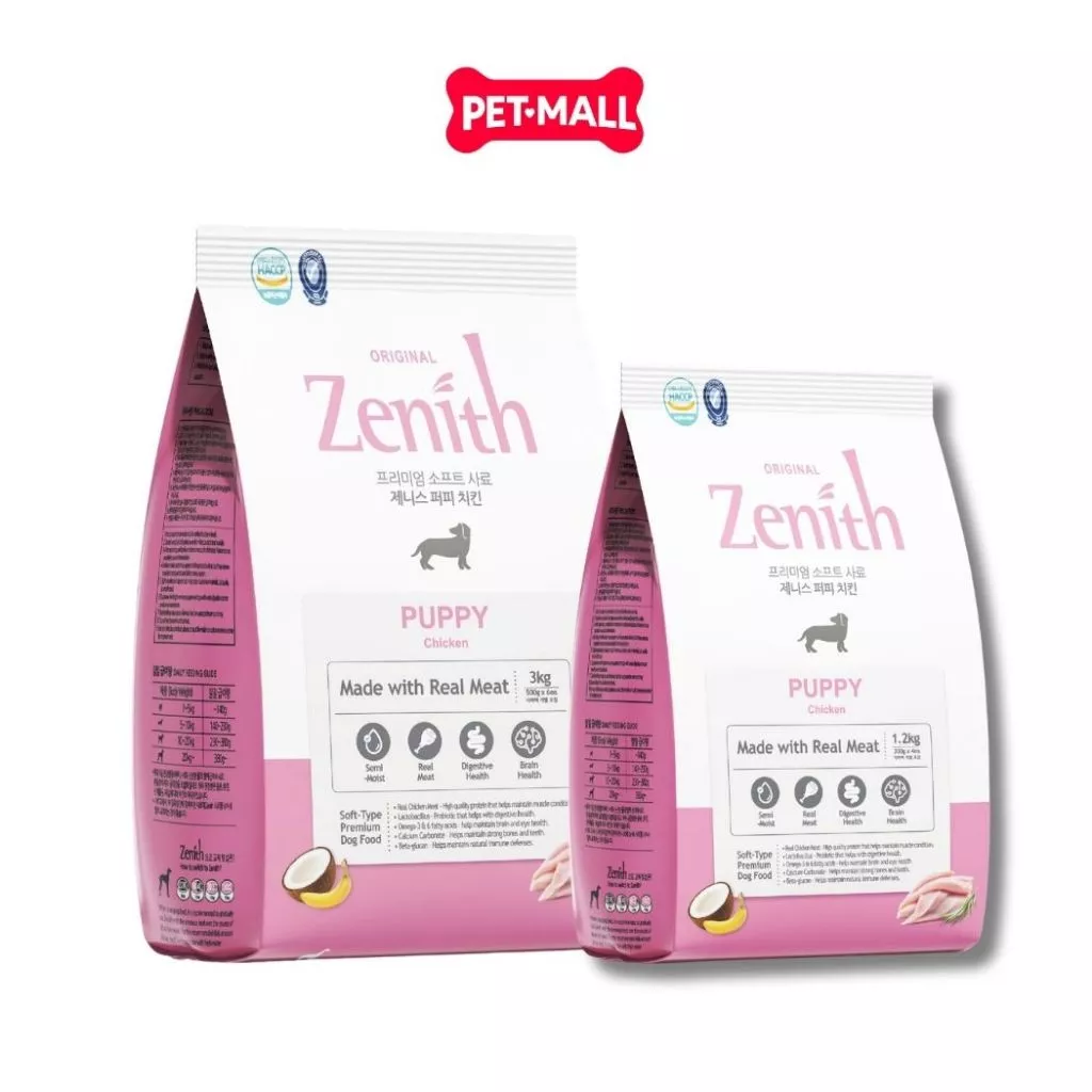TEST_Thức Ăn Hạt Mềm Cho Chó Con ZENITH Puppy 1.2KG / 3KG Vị Gà Nhập Hàn Quốc Petmall